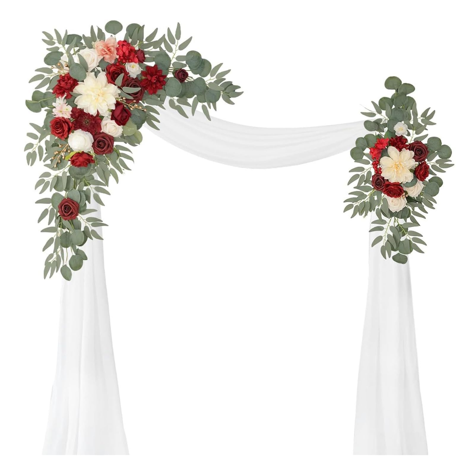 Msioytog Artificial Rose Arrangements Veil for Wedding Welcome Board or Ceremony Archway Ornament Artificial Rose Archway Decoration