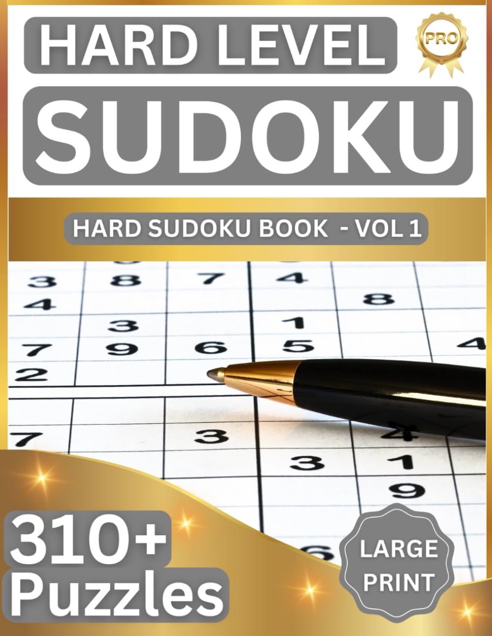 Hard Sudoku Book for Adults - Large Print: 310+ Puzzles - 8.5 x 11 inch almost A4 - Solutions Included - Great Gift for Adults, Seniors & Teens