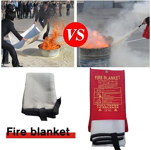 Miniatura 2 de EKIDAZ Manta de fuego grande de fibra de vidrio, manta de fuego para el hogar, manta de supresión para emergencias, kit de supervivencia de