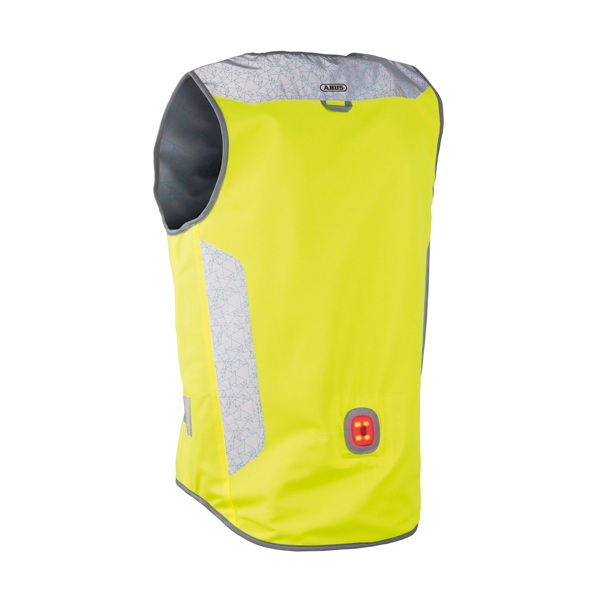 ABUS Warnweste Lumino Night Vest – Sicherheitsweste inkl. LED-Rücklicht – Gelb