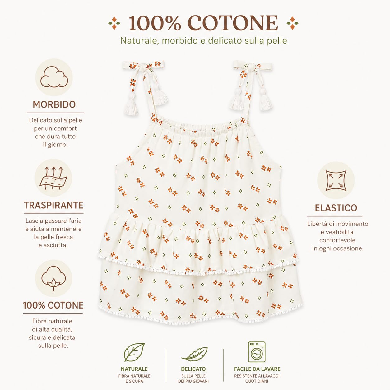 Generico Blusa para niña de 10 a 16 años – Top de verano con estampado floral, tirantes anudados y volantes, elegante e informal, 6188