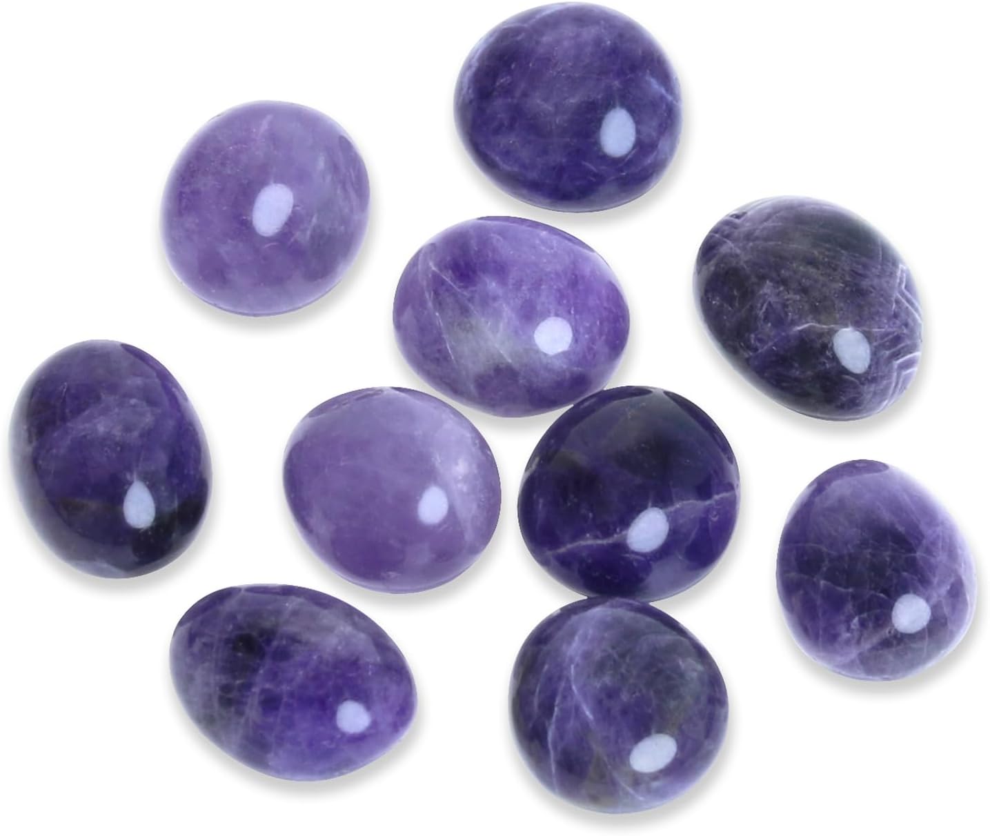 Brazilian Tumbled Polished Natural Amethyst Crystals Stones, Amathesis Crystal, Raw Amethyst, Healing Crystals Gemstone Quartz Bulk for Wicca, Healing Energy, Witchcraft Supplies(10 Pce)