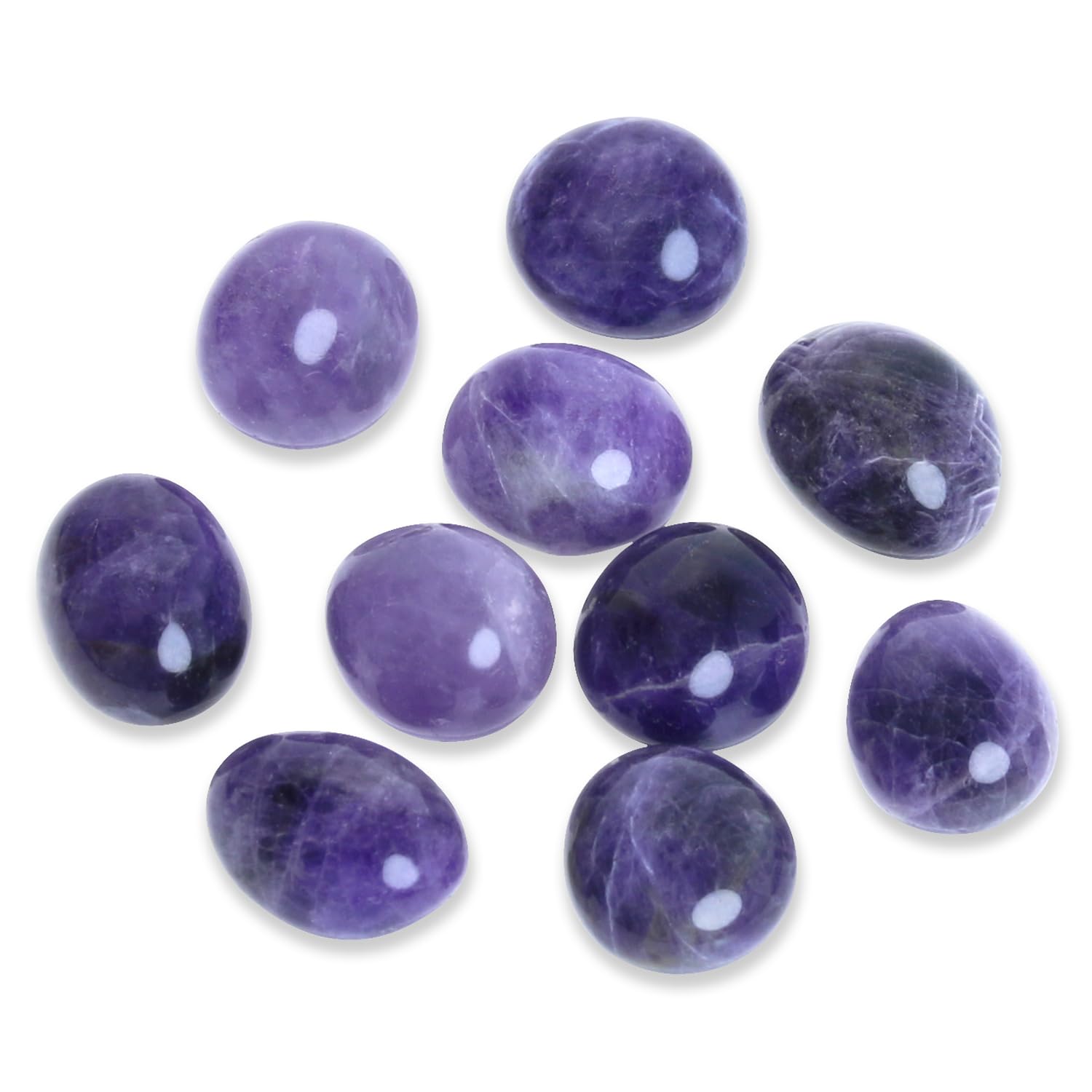 Namzi Brazilian Tumbled Polished Natural Amethyst Crystals Stones, Amathesis Crystal, Raw Amethyst, Healing Crystals Gemstone Quartz Bulk for Wicca, Healing Energy, Witchcraft Supplies(10 Pce)