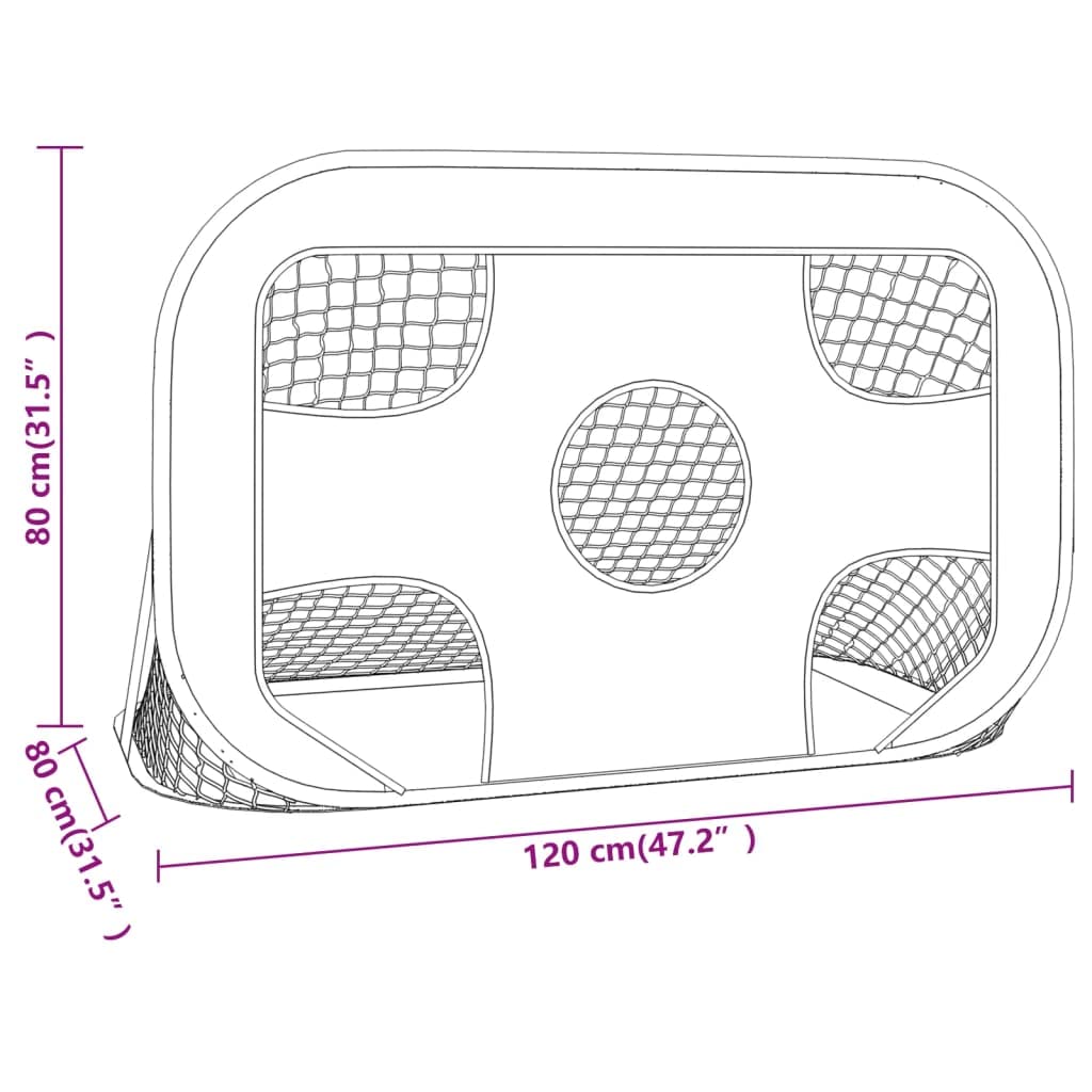 Fußballtor mit Torwand 120x80x80 cm Polyester Popup Trainingstor mit Tor Netz faltbar tragbar für Garten Outdoor Indoor Kinder Erwachsene Spaß Zubehör