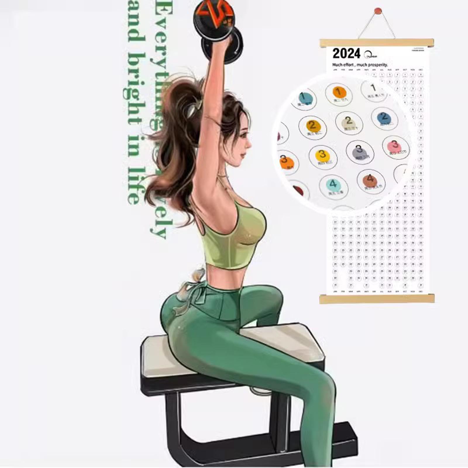 5er Set Wandkalender 2024 von Jan bis DEC Vertikaler Wochenkalender Terminplaner
