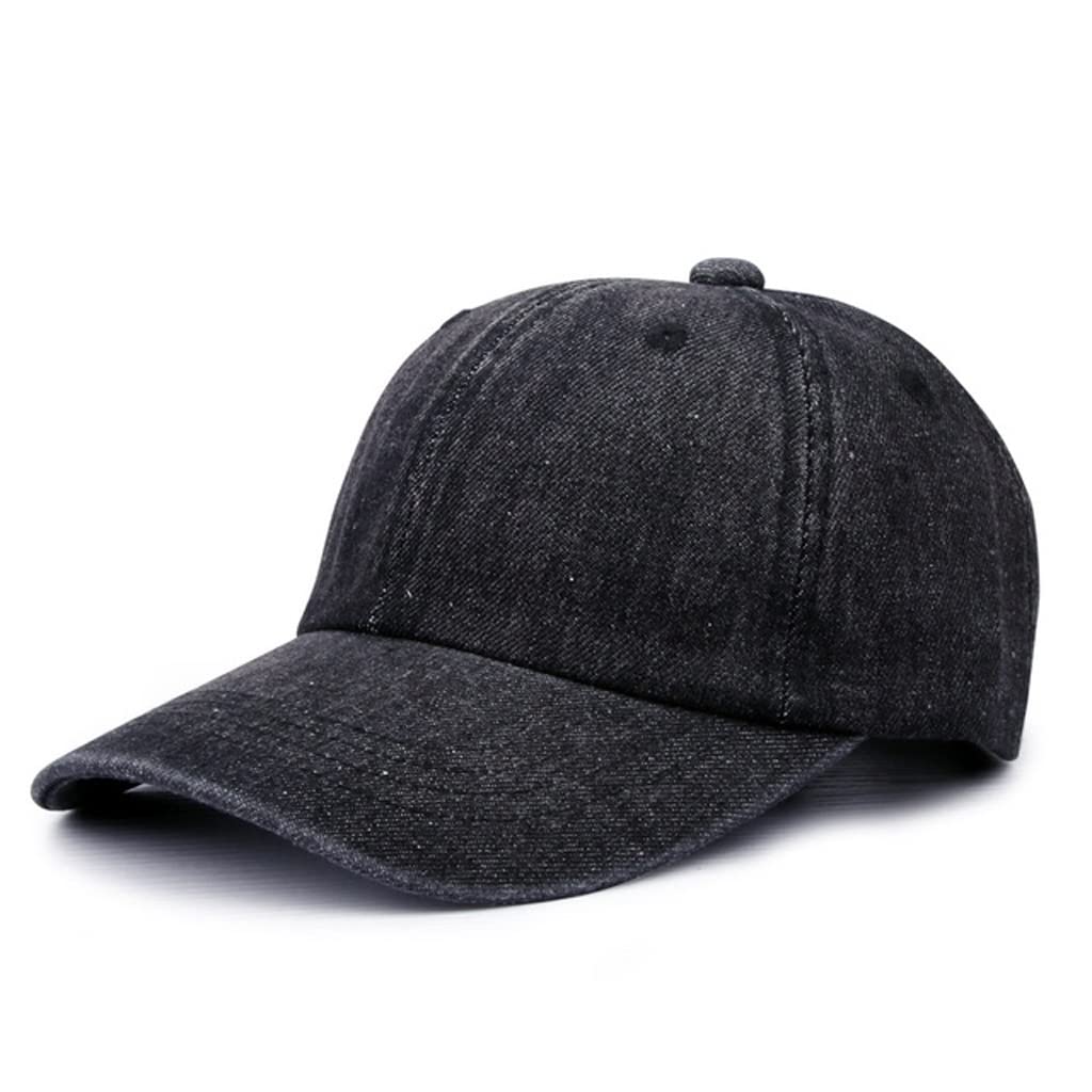 Berretto da Baseball in Denim Solido Cappelli Uomo Donna Lavaggio Cappelli da Cowboy Bone Estate Autunno Hip Hop Jeans cap(C)