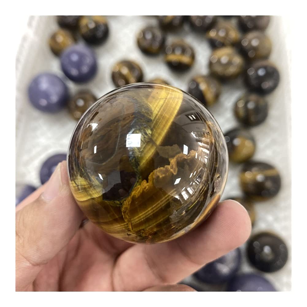 Amazon.co.jp: 非常に美しい天然レアタイガーアイ水晶玉宝石球鉱物石 1