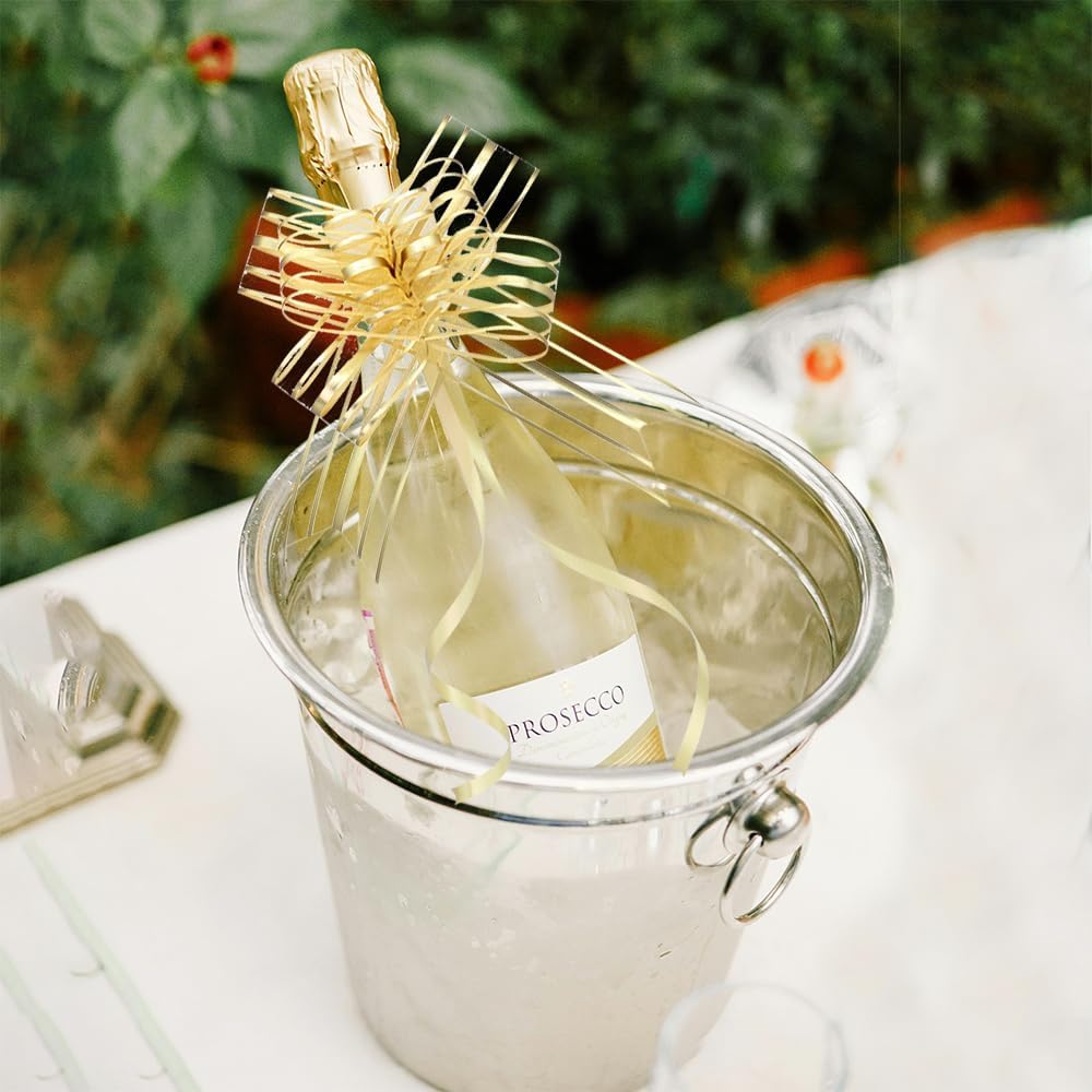 Pull Bows for Gift Wrapping, Large Gold Gifts Bow for Presents, Baskets, Birthdays, Parties, Christmas, and Everyday(6 inches, 10PCS) - Image 3