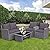 Tangkula 4 Pieces Patio Furniture Set, All Weather Outdoor Sectional Rattan Sofa Set with Cushions & Tempered Glass Table, Wicker Conversation Couch Set for Backyard Garden Poolside