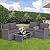 Tangkula 4 Pieces Patio Furniture Set, All Weather Outdoor Sectional Rattan Sofa Set with Cushions & Tempered Glass Table, Wicker Conversation Couch Set for Backyard Garden Poolside