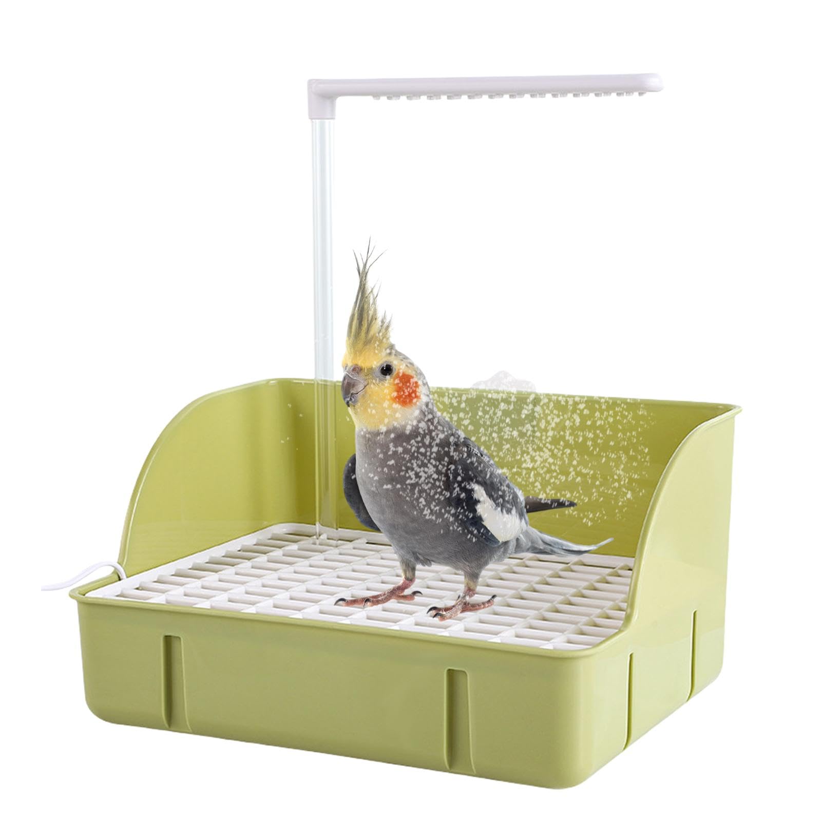 Bird Automatic Bathtub, Multipurpose Bird Shower Bath Automatic Parrot Shower Box Bathtub Container Pet Bird Bath Tub For Cockatiel, African Grey, Bird