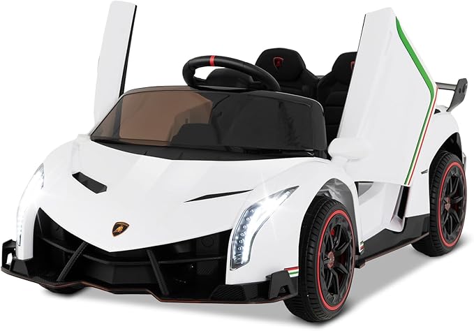 FANTASK Lamborghini - Coche eléctrico para niños de 12 V, con Mando a Distancia de 2,4 G y Faros LED, claxon y música, vehículo eléctrico de 2 plazas, 3-6 km/h, para niños a Partir de 3 años, Color