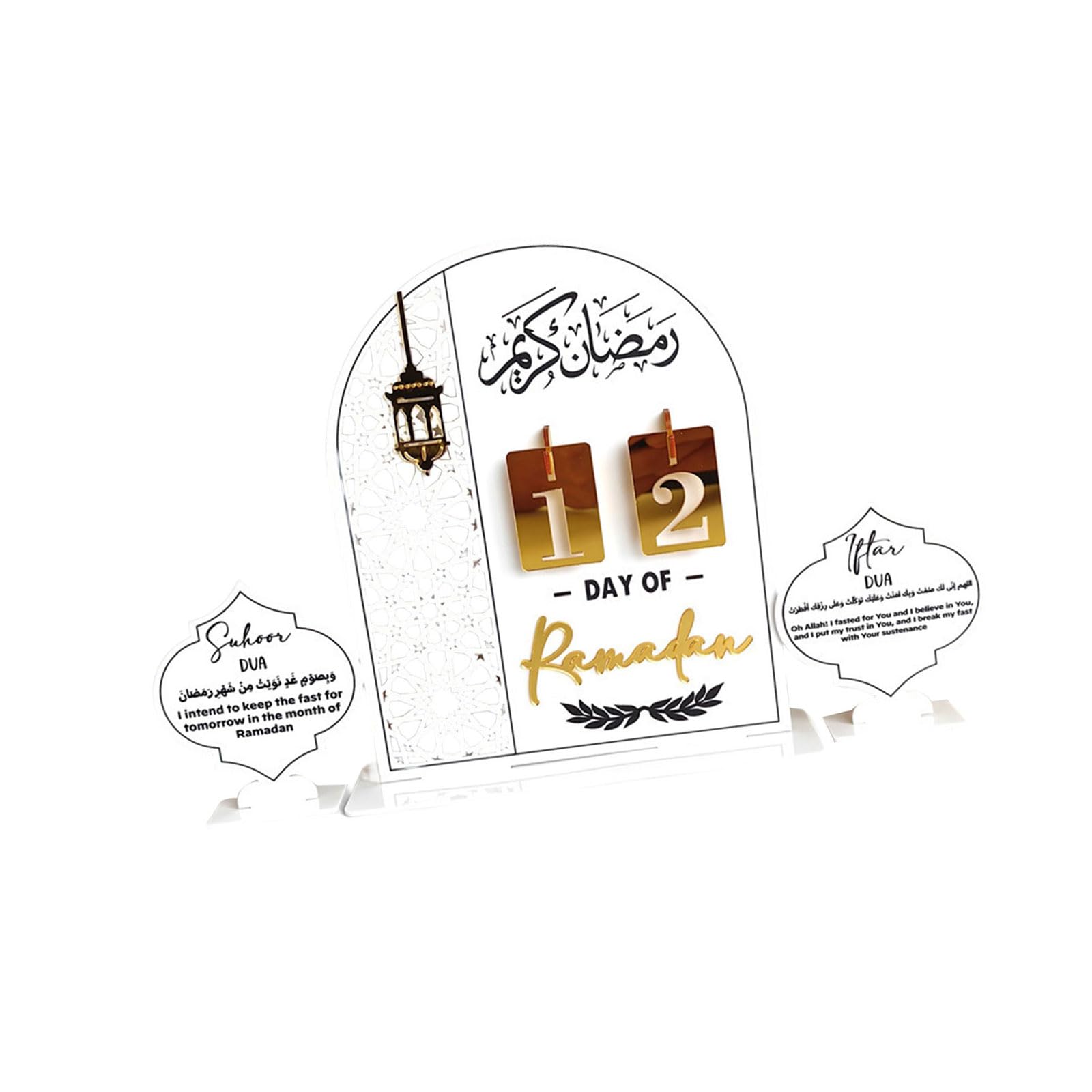Kalttoy Festival Countdown Display Decoration Unique Eid Table Centerpieces Acrylic Texture Perfect for Eid Party Celebration Acrylic Countdown Timer
