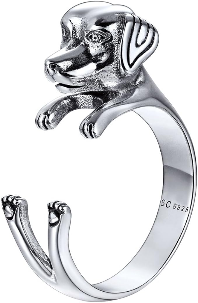 Amazon Silvercute 犬 リング シルバー925 動物 指輪 フリーサイズ アンティーク風 可愛い レディース メンズ アクセサリー アレルギー対応 ジュエリー 通販