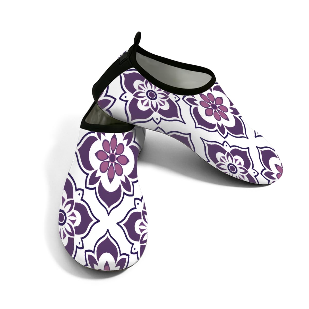 Water Shoes for Women Men Mandala Art Beach Shoes Quick Dry Anti-Slip Barefoot Shoes Swim Aqua Socks Water Park Essentials for Boat, Pool, River, Surf -S Large