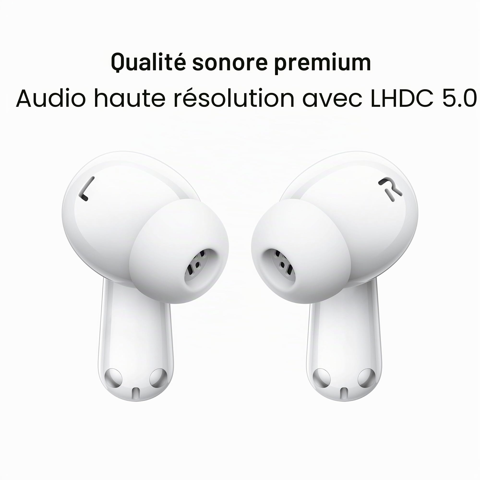 Oppo Enco Air4 Pro Écouteurs True Wireless,44h d'autonomie, Pilote en Titane de 12,4 mm, Bluetooth 5.4, Commandes tactiles, Annulation du Bruit AI, Android et iOS, IP55, [Version Italienne],Blanc