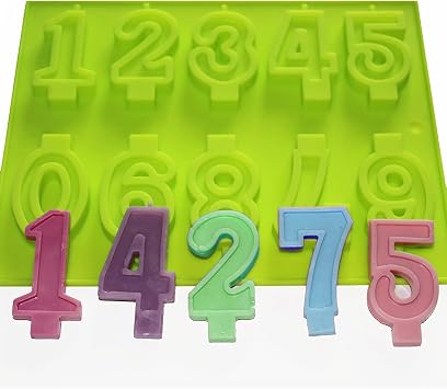 X-Haibei Numbers Candle Candy Silicone Mold for Birthday Cake Ice Cream Decoration