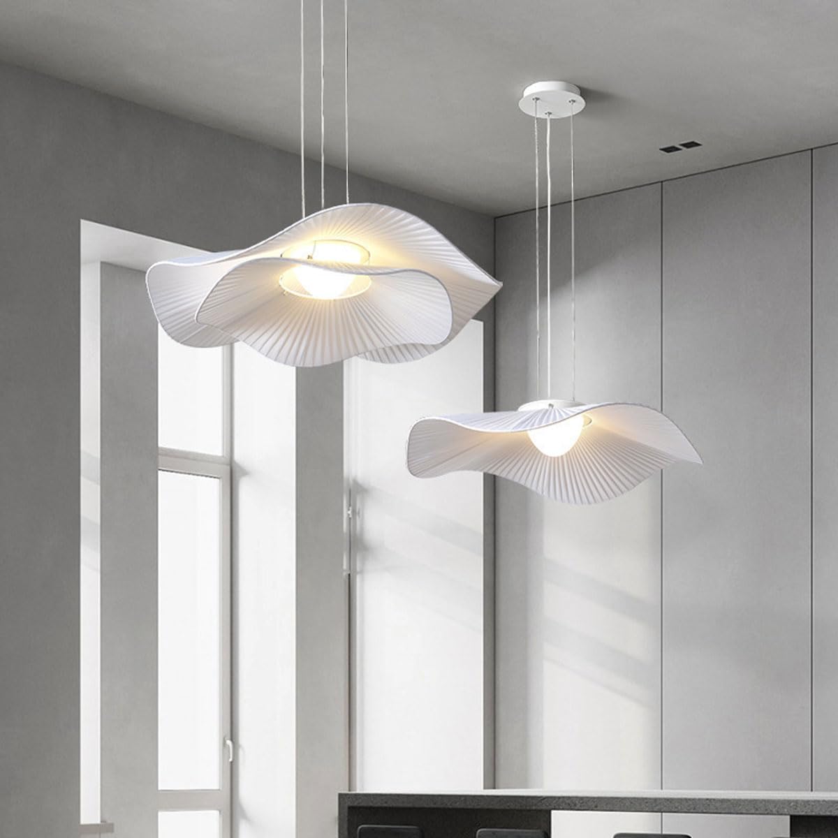 Creative Wabi-sabi Pendant Light E27 White Polyethylene Chandelier - View #5