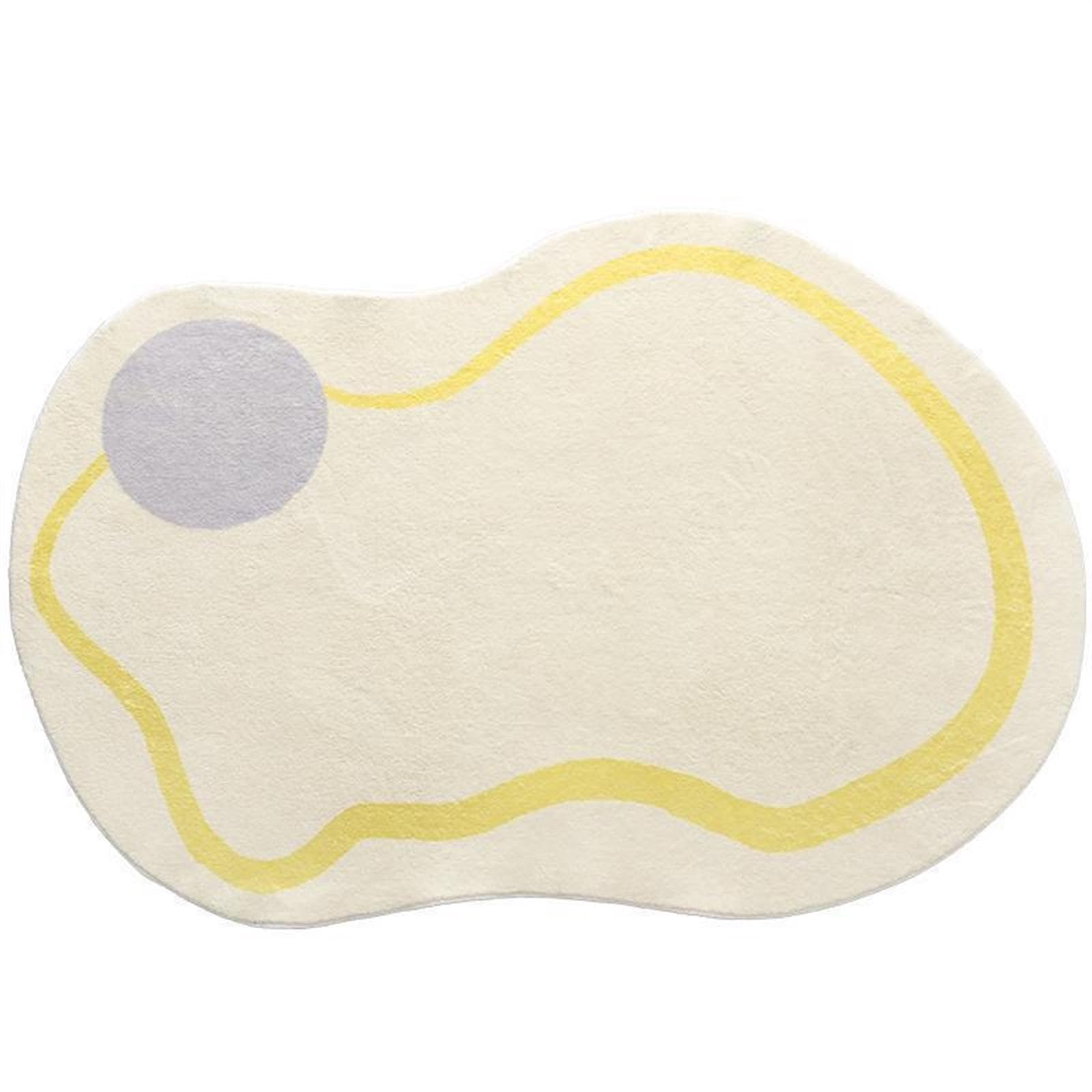 PUIOKA Tapis de Forme irrégulière, Tapis Imitation Cachemire, Tapis imprimés à Lignes ondulées, Tapis de Salon