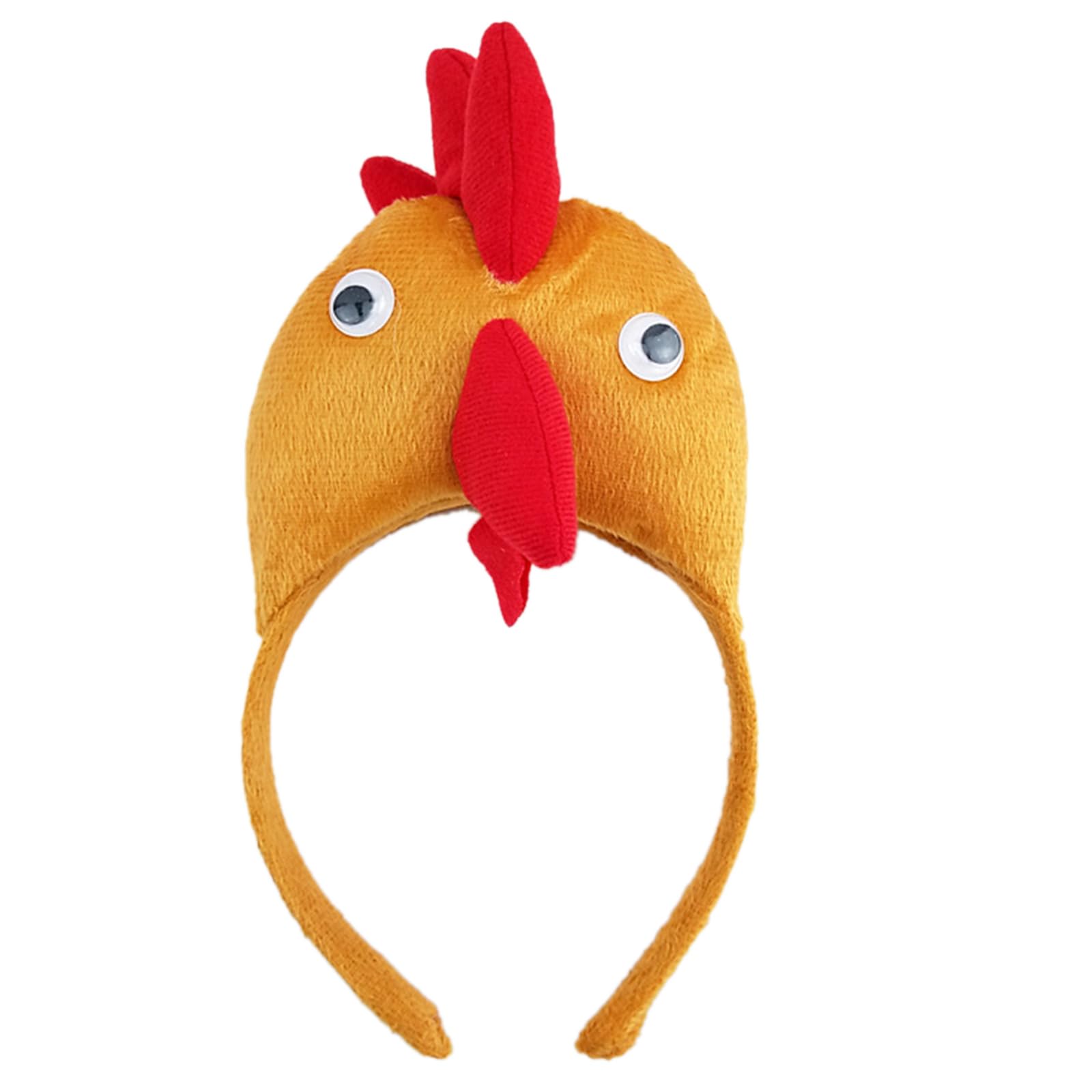 Psdndeww Women's E Adorkabl Chicken Headpiec Proms Birthday Hairband Headwear Cartoon Chicken Rooster Hair Headpiec