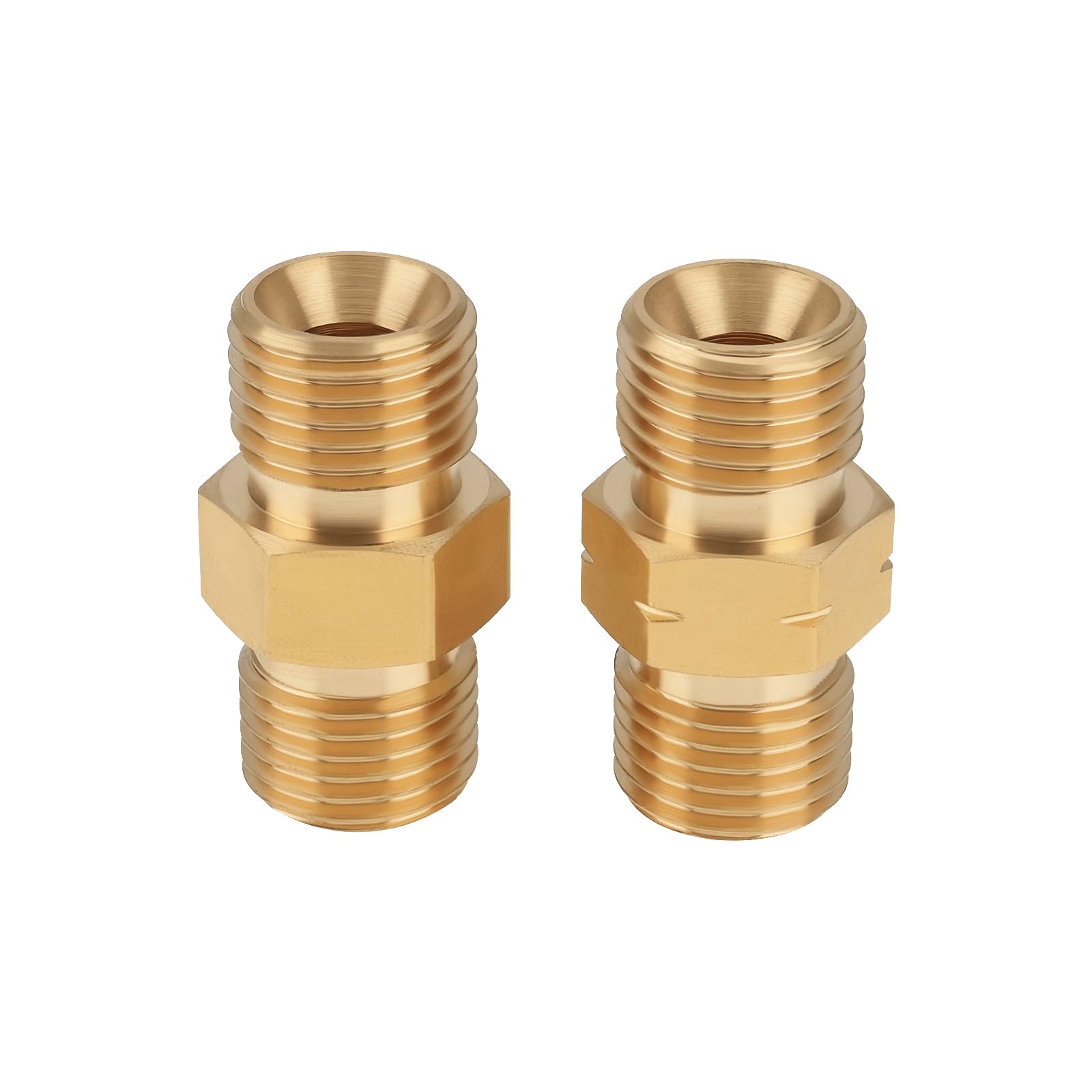 LT Easiyl 2 PCS 9/16"-18 Brass Welding Hose Coupler Adapter Set for Oxygen Acetylene Twin Hose Connector