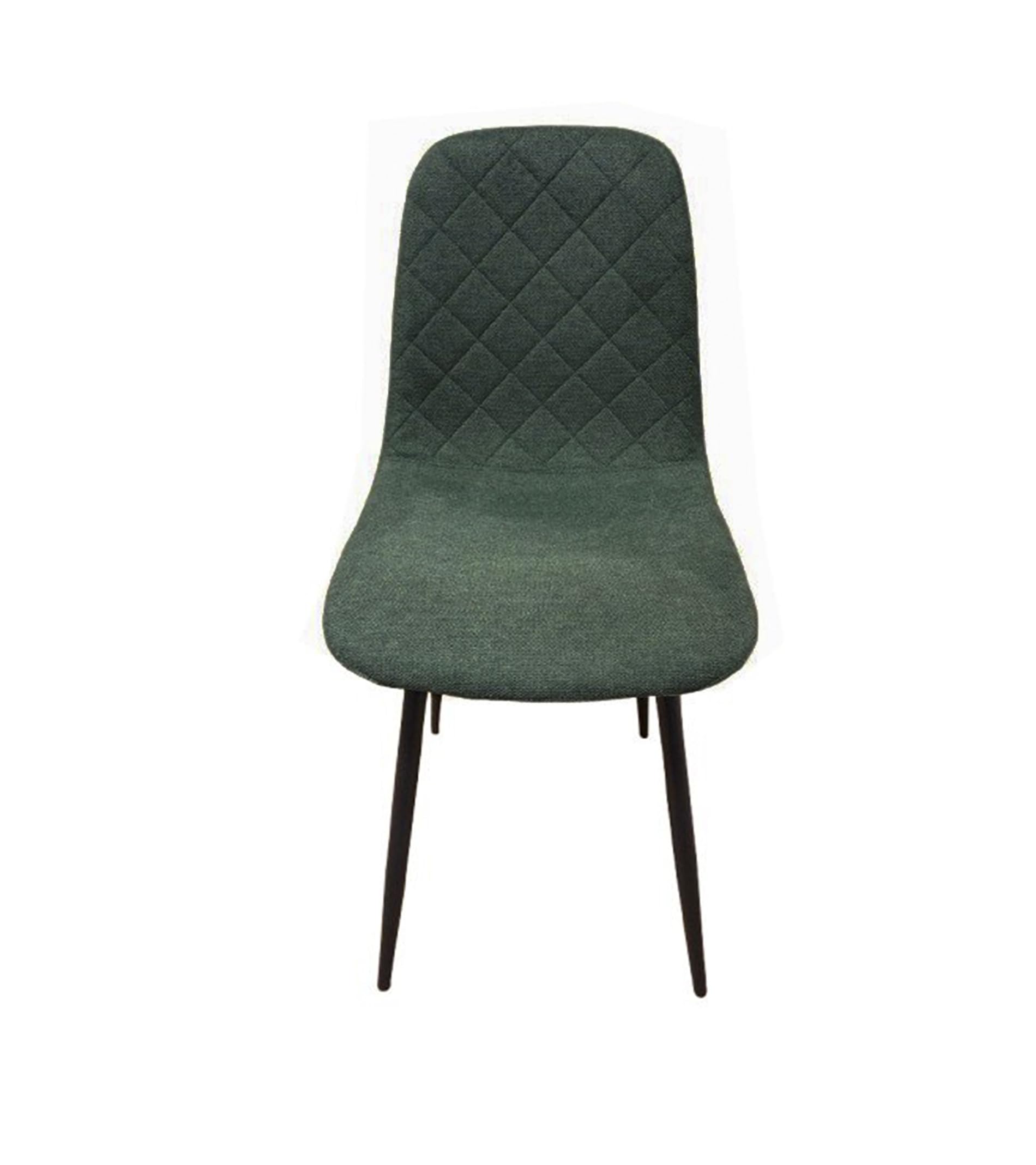 Home Heavenly®- Sillas Comedor salón SUIZ Pack de 4 sillas tapizadas de Estilo nordico en colór Verde Oscuro Patas metalicas colór Negro