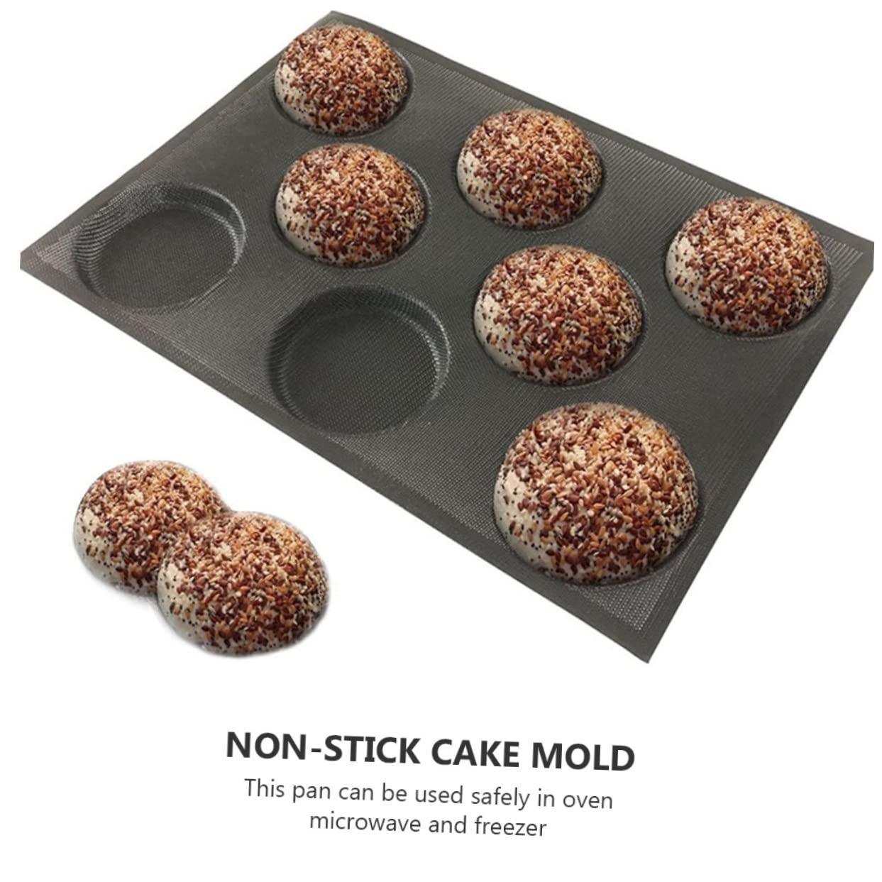 LIFKOME 4pièces Moule à Silicone Antiadhésif Moule Réutilisable Pour Petits Pains Pratique Et Léger Pour Cuisine à Domicile Noir