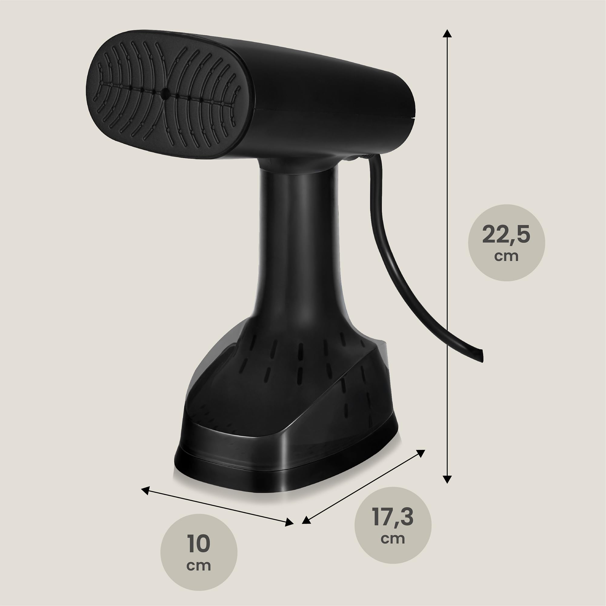 ZEEGMA FRISKEER Przenośna Parownica Ręczna do Ubrań 2w1, Żelazko Parowe 1640 W, 380 ml Wyrzut Pary 25 g/min Szybkie Nagrzewanie Bezpieczna Dla Tkanin Prasowanie w Pionie i Poziomie