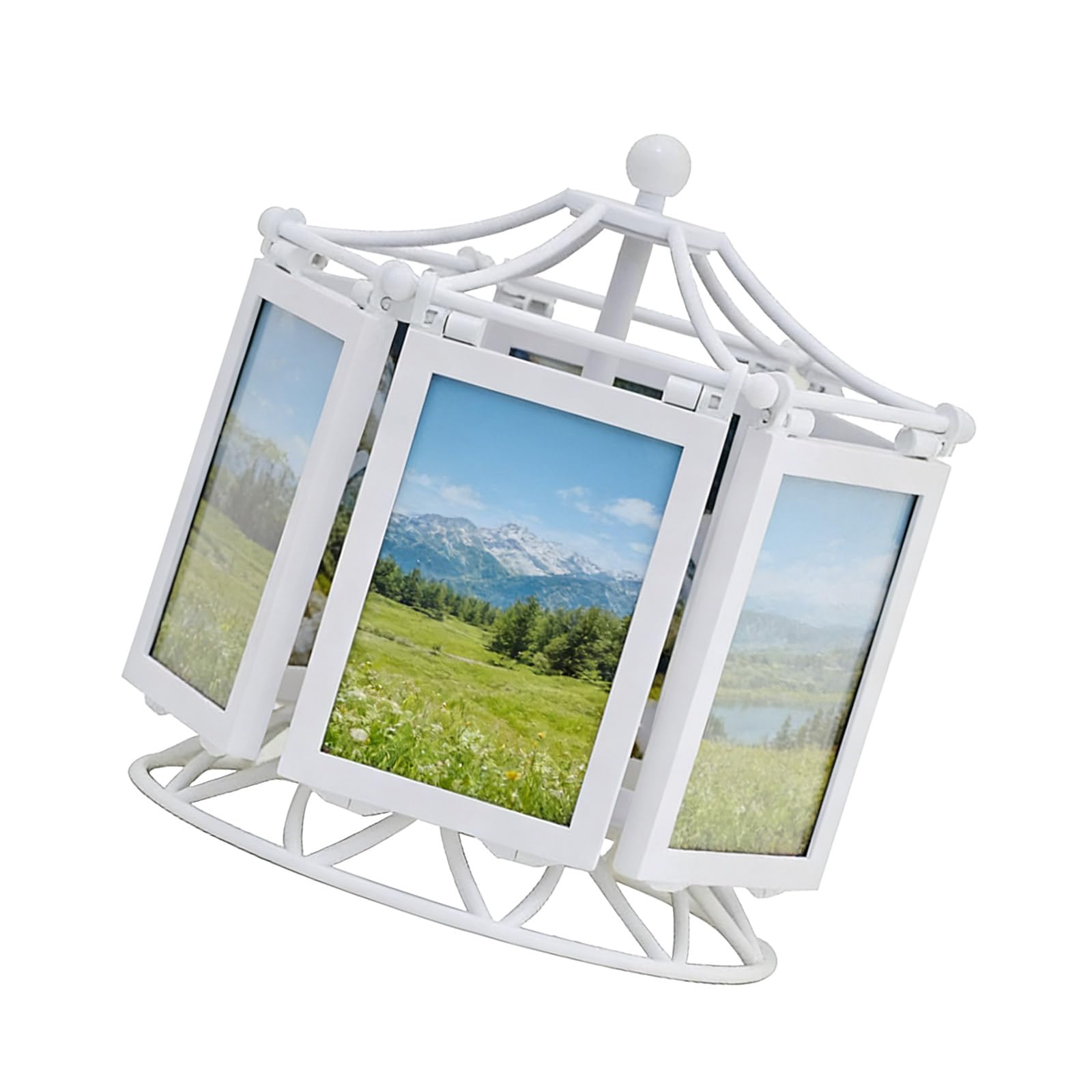 Hrtyvhin White Rotation Windmills Picture Frame Rotatings Picture Frame Music Box Desktop Photo Display Musical Photo Frames Gift Rotatings Third Wheel