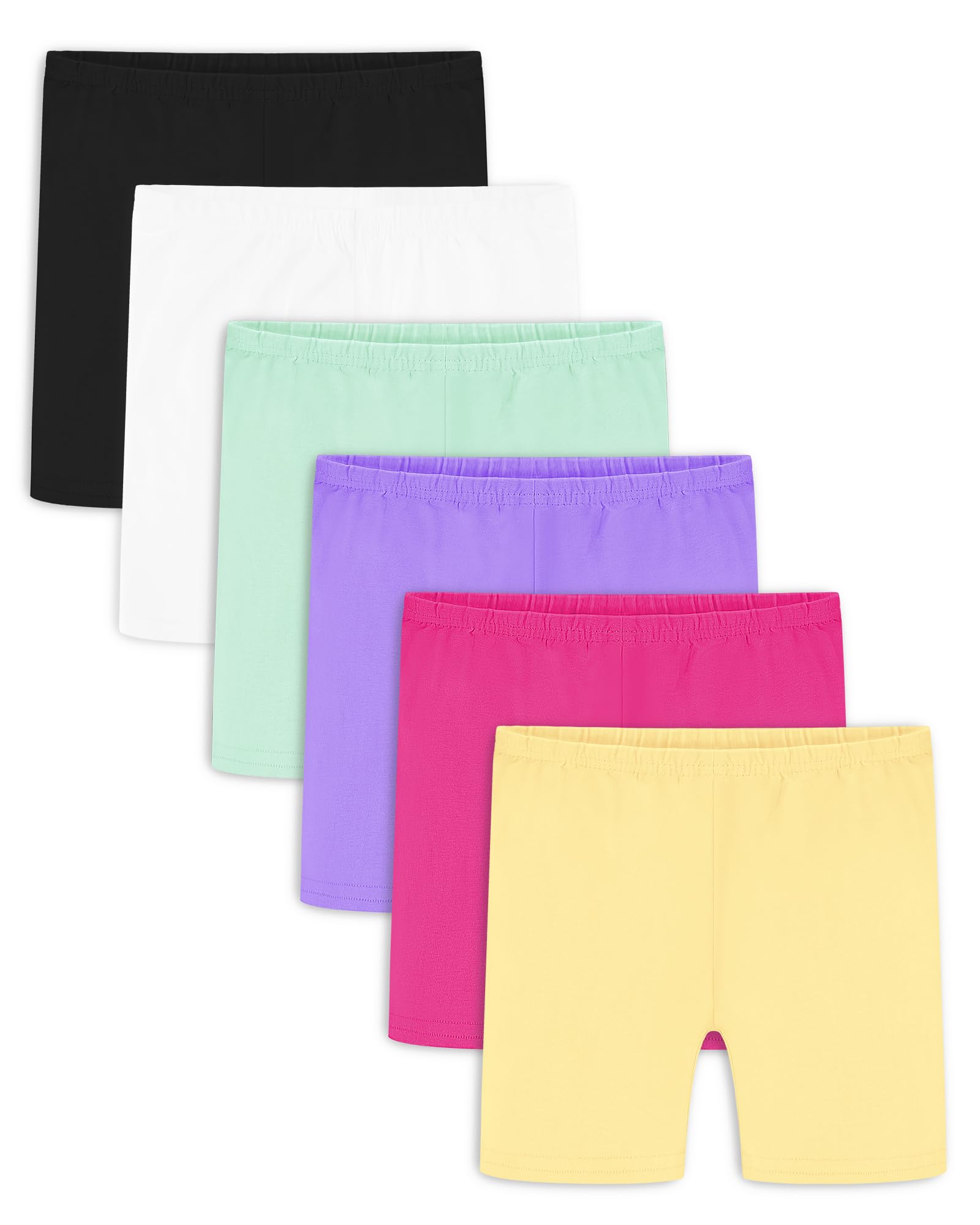 Auranso Radlerhose Mädchen Kinder Baumwolle Kurze Hose Shorts Leggings Unterhosen 6 Paar 5-14 Jahre Mehrfarbig 3 7-8 Jahre