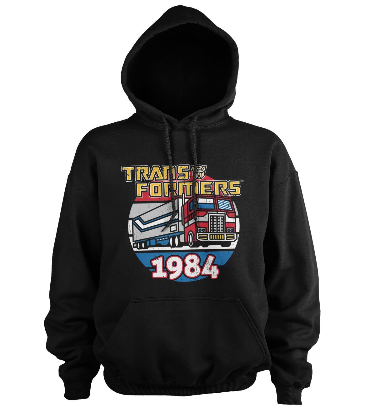 Transformers Unisex Black Officially Licensed Optimus Prime Of 1984 Hoodie (Black), XXXX-Large