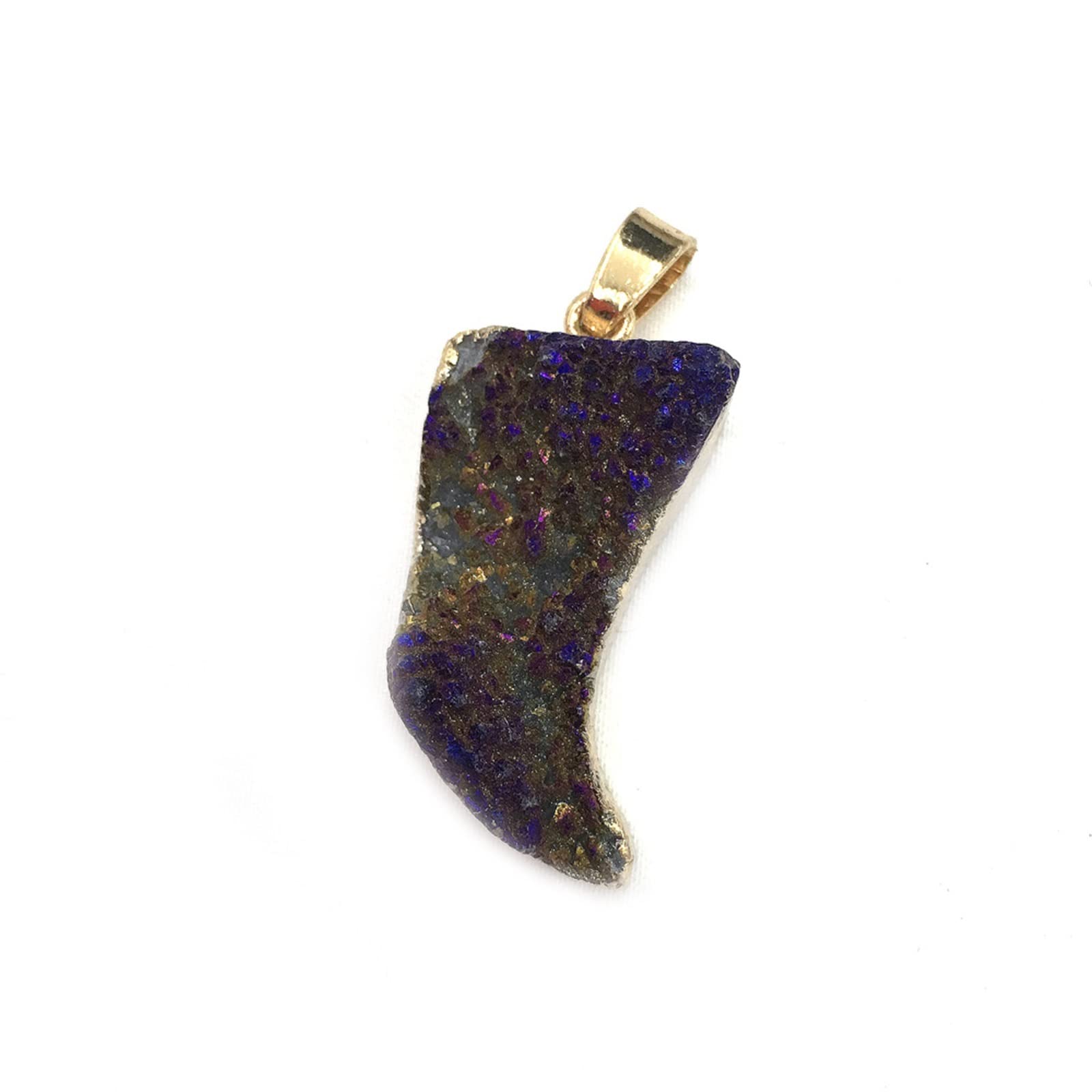 Cristal natural en bruto Colgante de ágata Multicolor con forma de cuchillo de gema de piedra Natural, collar artesanal hecho a mano, pulsera, pendientes, accesorios for mujer de 16x30mm, 2 uds. ( Col
