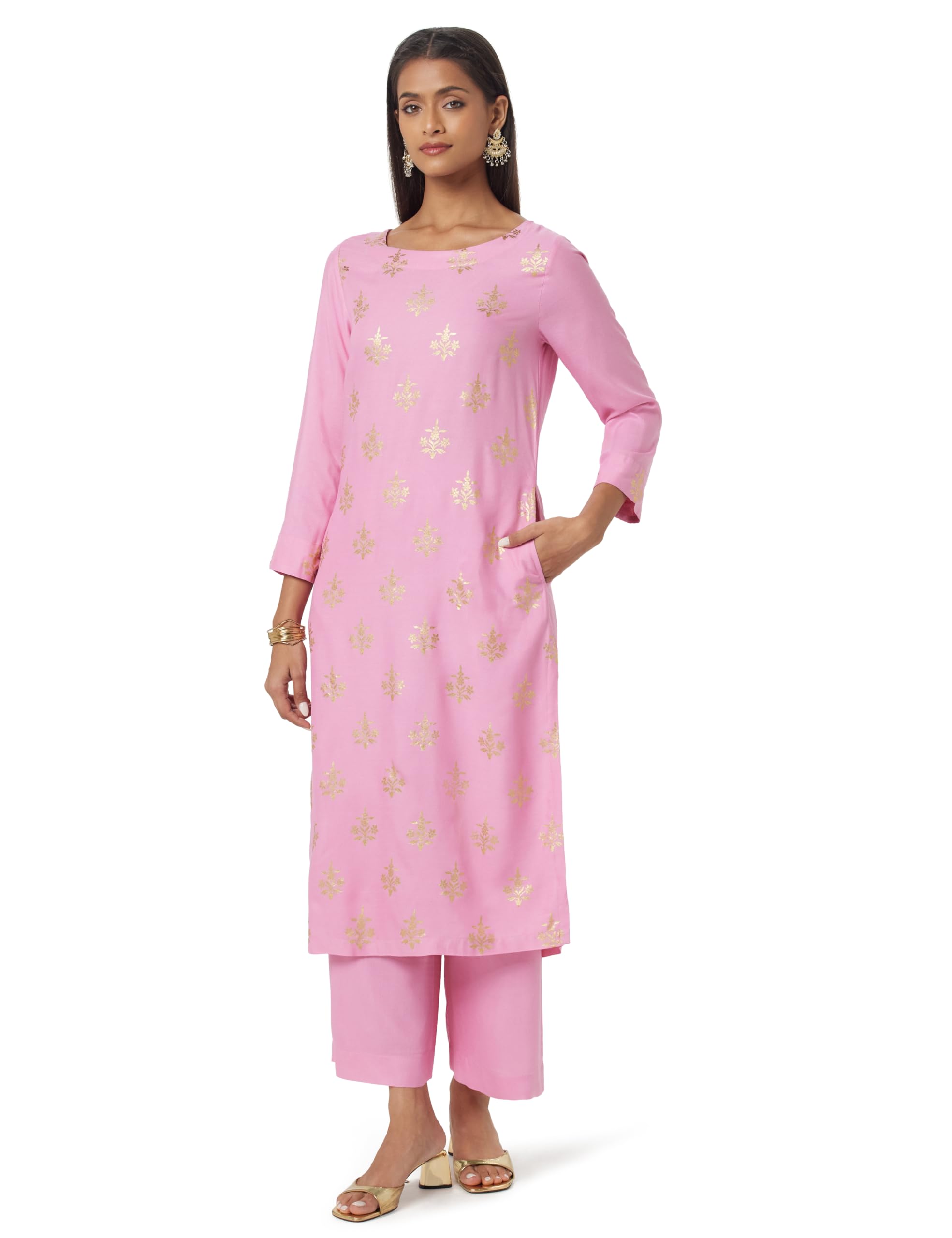 biba Women Rayon Straight Kurta Palazzo 2 Piece Set-picture-27