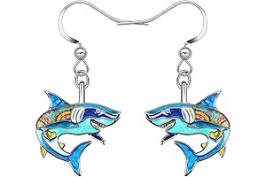 Cute Enamel Shark Earrings