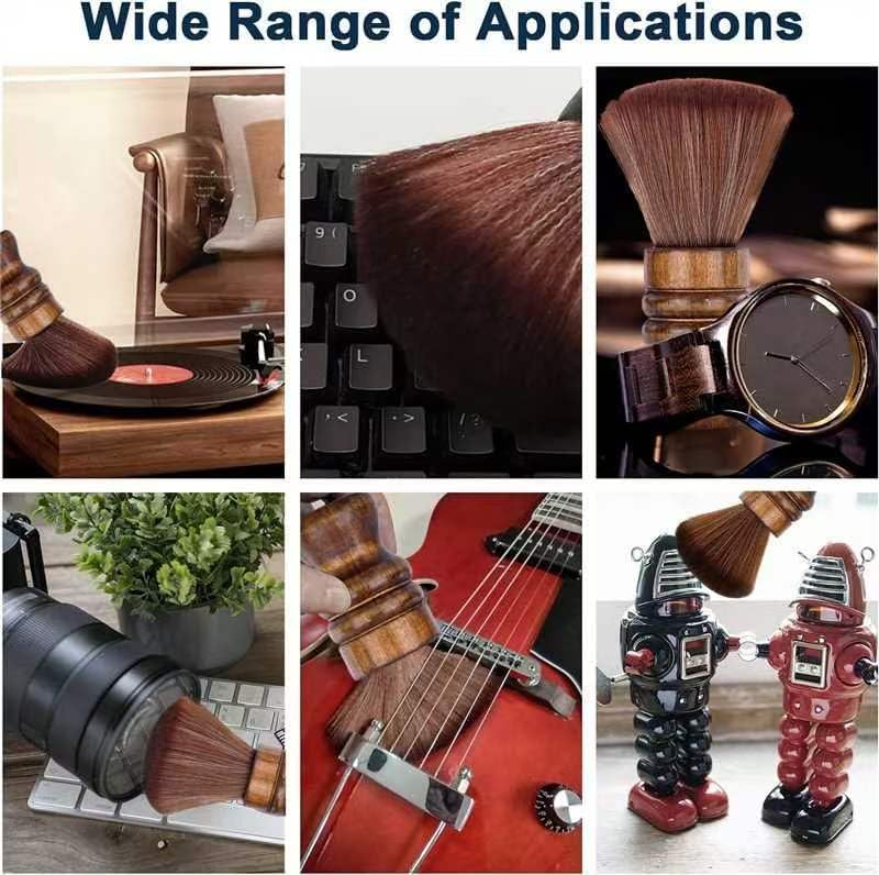 Miniatura 4 de Cepillo limpiador de discos de vinilo, cepillo limpiador de discos de audio, cepillo suave de madera, diseño retro, antiestático, limpieza de polvo,
