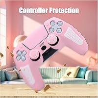 Vista 59 de ECHZOVE Funda de silicona para controlador PS5 (azul) – Cubierta de controlador de PS5 duradera y antideslizante con accesorios personalizables