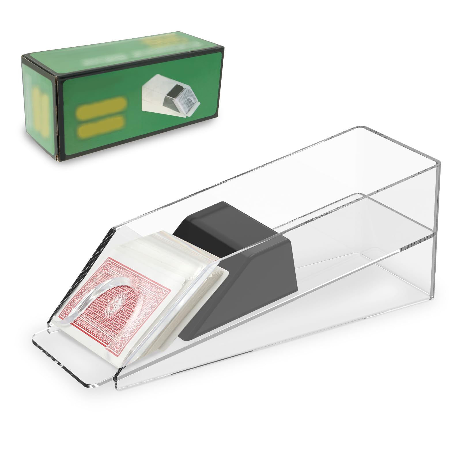 CBWERBB Premium Acrylic Blackjack Card Shoe Heavy Duty Design Holds Multiple Decks for Home Game Tournament(6 pairs of transparent)