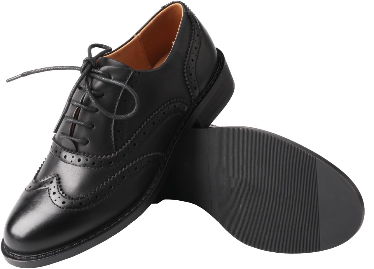 TMA EYES Baroque Retro Carved British Style Lace-up Oxford Women's Casual Leather Shoes - Image 4