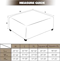 Vista 4 de NeColorLife Funda para Otomán Rectangular de Tela Jacquard Funda Elástica Gruesa Cubiertas de Taburete Reposapiés para Otomán Cuadrado y Rectangular