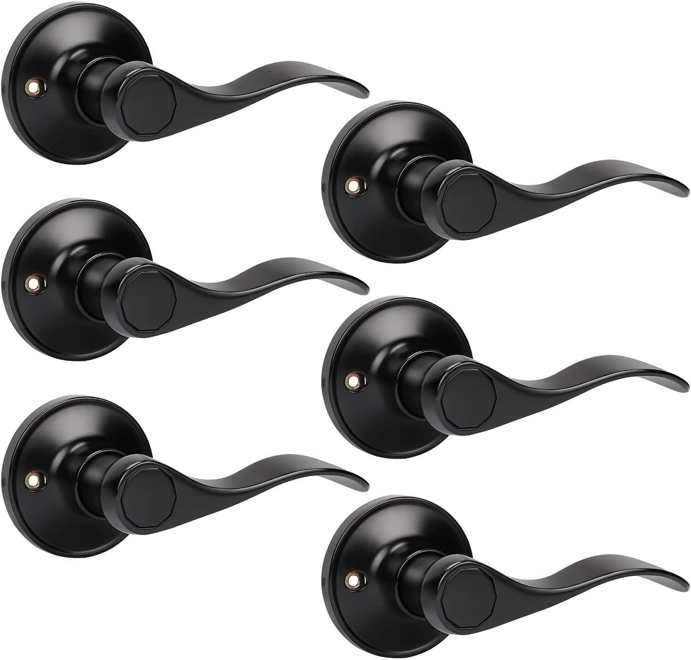 KNOBWELL 6 Pack Single Sided Dummy Door Levers Door Knobs Drop Style
