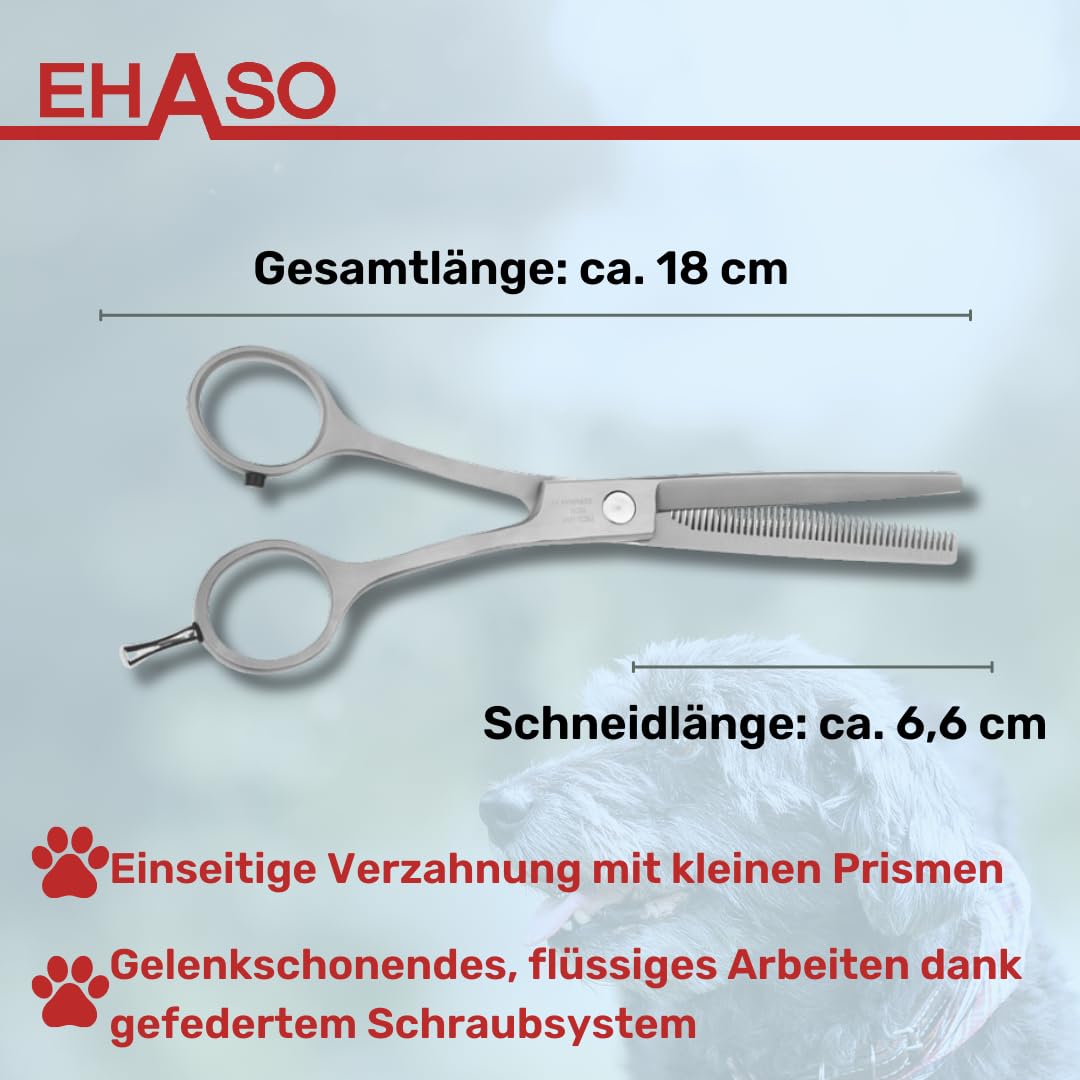 EHASO einseitige Modellierschere + Fingerhaken, 18cm mit 40er Zahnung