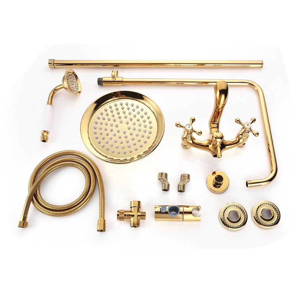 Robinet De Douche En Laiton Antique De 20,3 Cm, Pomme De Douche De 30,5