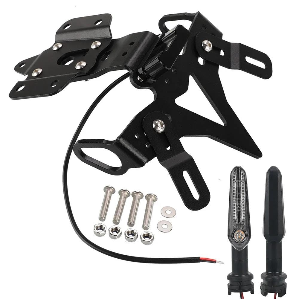 Dla Motocykla Yamaha MT-07 YZF R7 FZ-07 2013-2024 Uchwyt Tablicy Rejestracyjnej Fender Eliminator Uchwyt Rejestracyjny Uchwyt na Tablicę Rejestracyjną Motocykla(Black NO Light)