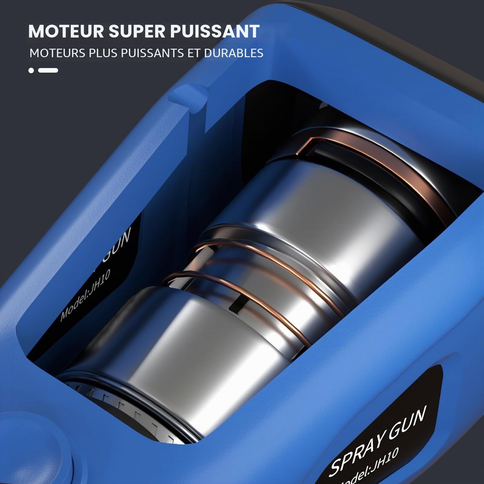 Hvlp Pistolet à Peinture sans Fil 800 ML avec 3 Modes de Peinture avec Batterie 1x1.5ah et Chargeur pour la Peinture de plafonds, clôtures et Murs