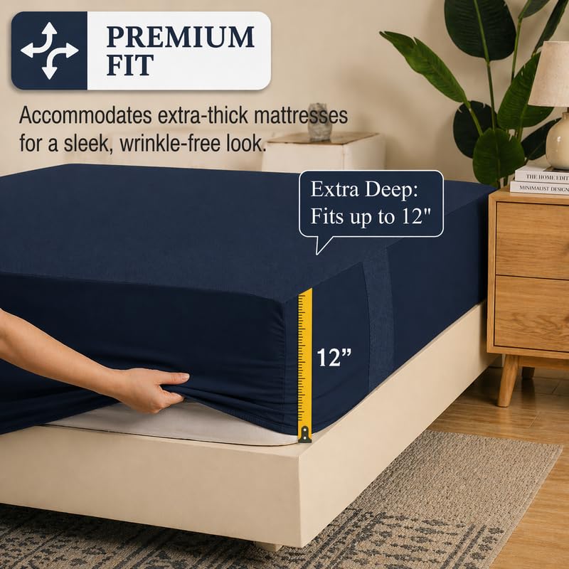 Image of Premium Waterproof Mattress Protector Cover Single Bed | Breathable Terry Cotton Bed Protector, Single Bed (72 X 36, 6 X 3 Feet - 2 to 10 inch - Royal Blue)