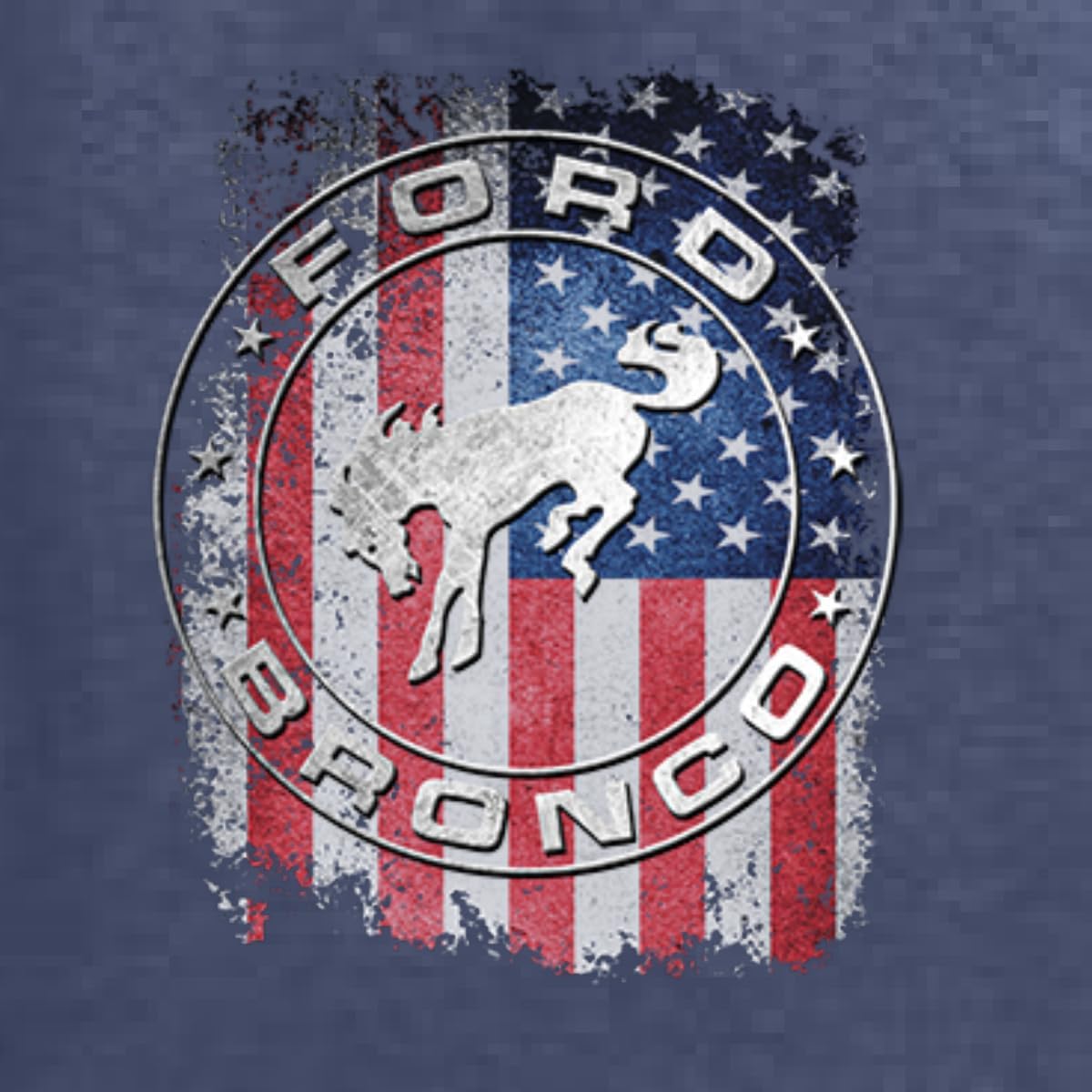 Wild Bobby US Flag Ford Bronco Cars and Trucks Front and Back Unisex Hoodie Sweatshirt