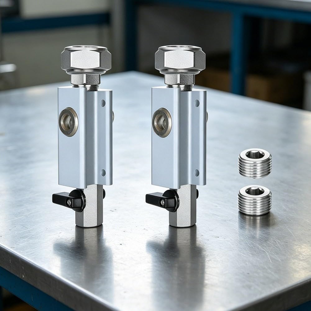 Set di valvole a blocco in alluminio ad alta resistenza da 3/4" con spegnimento rapido e raccordi in ottone per sistemi di compressori d'aria