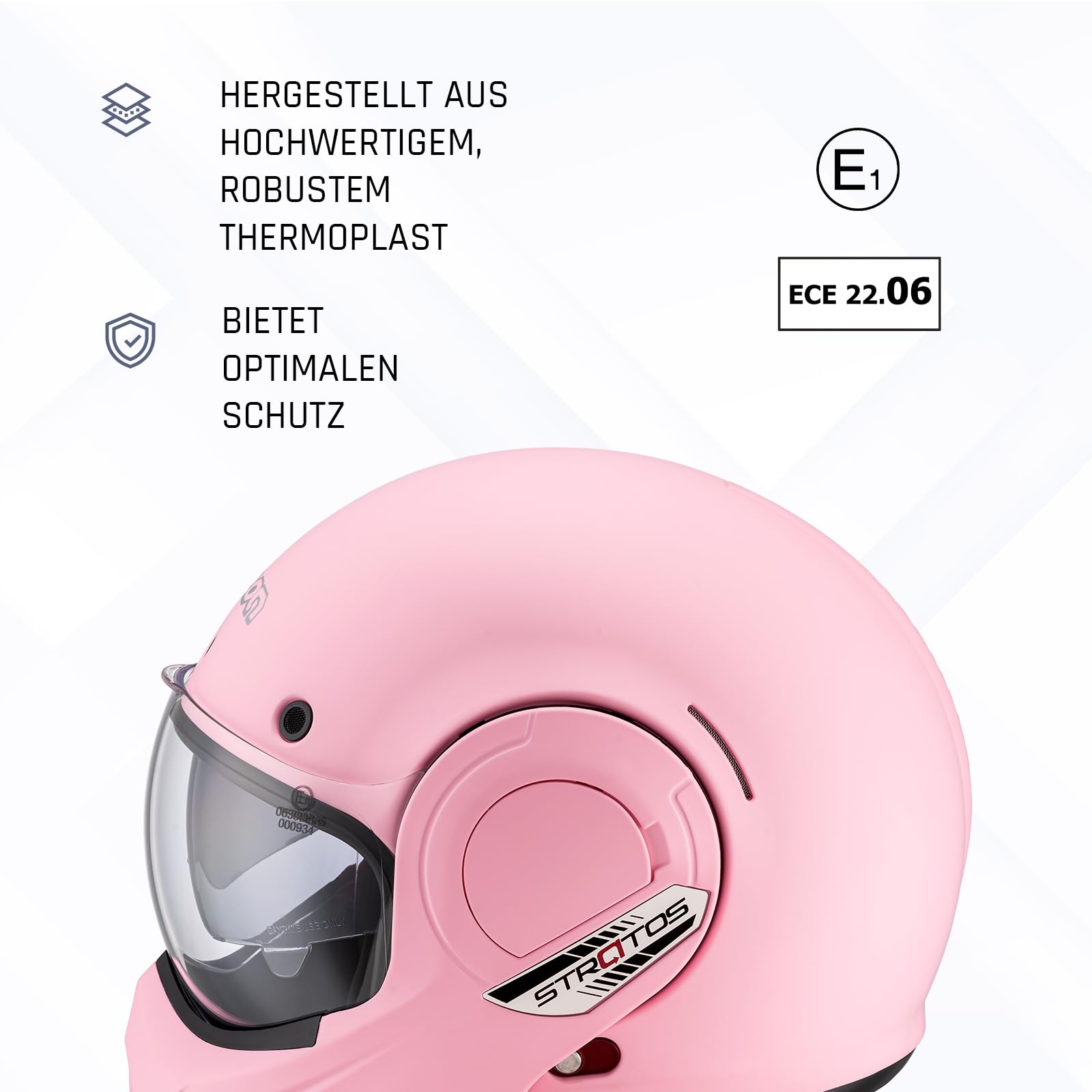 BEON Stratos Motorradhelm - Systemhelm Klapphelme mit Visier und Sonnenblende - Rollerhelm Sonnenblende - Motorrad Helm Damen & Herren - Integralhelm 180° Klappbar - Anti-Kratz-Visier - S