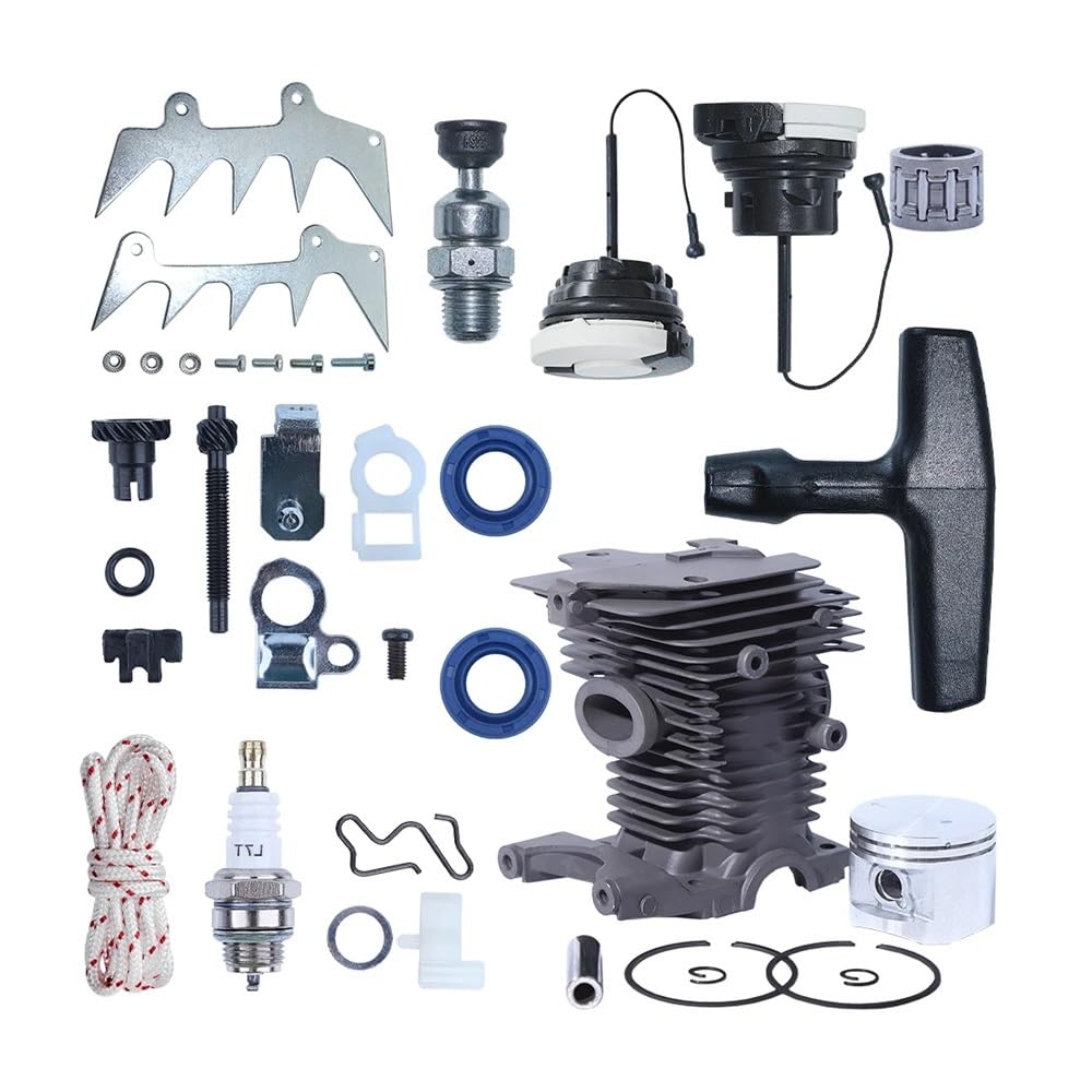 Kit de Ajuste de púas de trinquete de pistón de Cilindro de 46 mm for Motosierra S-ihl MS280 MS270 MS 270 280, Tapa de Gasolina, trinquete de Arranque Accesorios para cortacésped