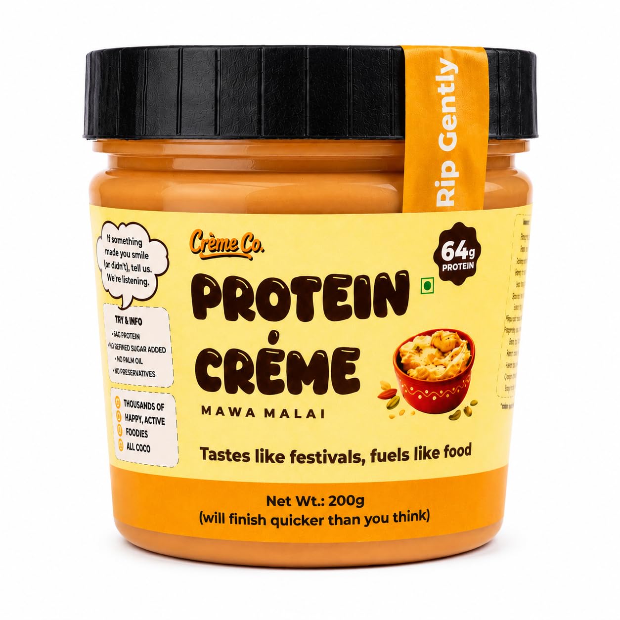 CRÈME CO. Protein Power Pack - Dark Chocolate & Mawa Malai Protein Creme Combo (2 X 200G) — Amazon image 9